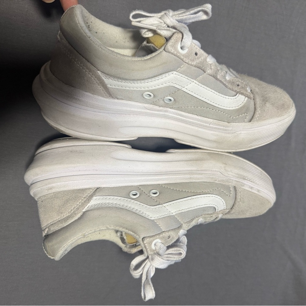 Vans Chunky Platform Sneakers in Light Gray and White